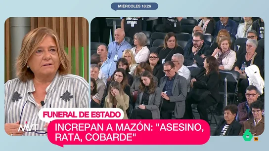 Mabel Galaz: "Los reyes podrían haber hecho un acto más protocolario y prefieren estar ahí, a pie de obra" Mabel Galaz reflexiona en este vídeo sobre la cercanía de los reyes Felipe VI y Letizia con los familiares de las víctimas de la DANA y la diferencia entre los aplausos a los monarcas y los insultos a Carlos Mazón.