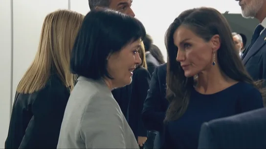 Las lágrimas de Toñi, víctima de la DANA, con la reina Letizia a su llegada al funeral de Estado Toñi y la reina Letizia conversando antes del funeral de Estado por la DANA