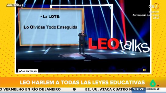 Leo Harlem carga contra "todas las leyes educativas": "Al final es la LOTE, lo olvidas todo enseguida"