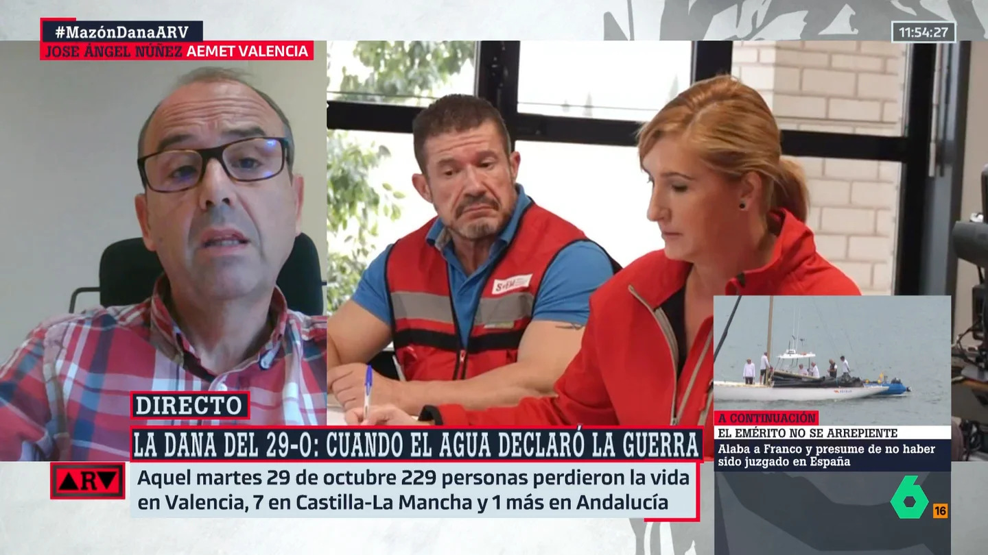 AEMET: "Información había, lo incomprensible es que se tardara más de tres horas en tomar decisiones" AEMET: "Información había, lo incomprensible es que se tardara más de tres horas en tomar decisiones"