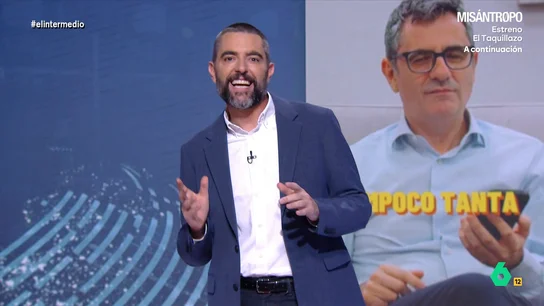 Dani Mateo ironiza sobre el nuevo 'TikTok' de Bolaños: "Debe estar Ibai tomando notas para copiar el estilo y ganar followers" El ministro de Justicia se ha abierto un perfil en la red social 'TikTok' y en uno de sus primeros vídeos ha pedido consejo a Pilar Alegría y Óscar Puente.