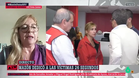 Victoria Álvarez, familiar de una víctima de la DANA: "Es un miserable, es lo peor, poco le pasó durante el funeral de Estado" Victoria Álvarez, familiar de una víctima de la DANA: "Es un miserable, es lo peor, poco le pasó durante el funeral de Estado"