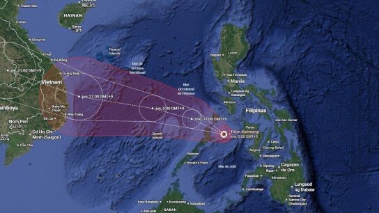 Trayectoria del tifón Kalmaegi