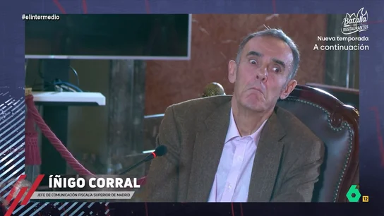 Wyoming alucina con la declaración de Íñigo Corral en el juicio al fiscal general: "Qué dominio de los tiempos, qué sudapollismo" "Más que en el Supremo, parece que le estén preguntando en el Trivial por la capital de Madagascar", reacciona Wyoming al ver los gestos y comentarios de Íñigo Corral, responsable de Comunicación de la Fiscalía de Madrid, en el juicio García Ortiz.