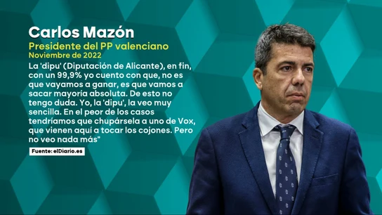 Carlos Mazón sobre Vox en 2022. Carlos Mazón sobre Vox en 2022.