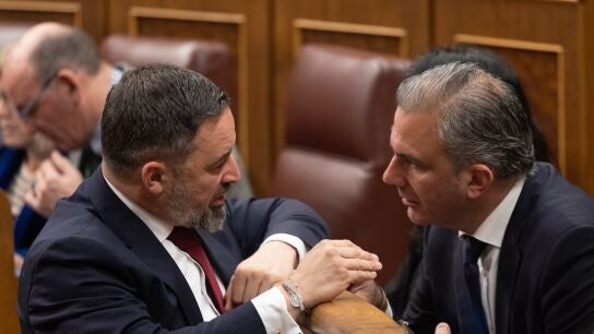 Santiago Abascal y Javier Ortega Smith en el Congreso de los Diputados