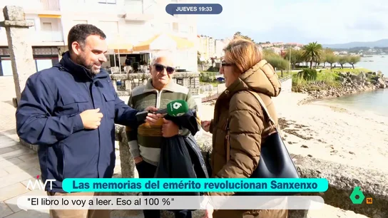 Las memorias del emérito revolucionan Sanxenxo, donde Juan Carlos I pasa unos días: "No sé cómo tiene la vergüenza de hablar" Javier Bastida recorre Sanxenxo, donde el rey Juan Carlos pasa unos días en plena tormenta provocada por sus memorias. Allí habla con algunos vecinos sobre el libro y, en este vídeo, le desvelan su opinión y el pasaje que más les ha sorprendido.