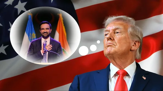 Donald Trump pensando en Zohran Mamdani. Donald Trump pensando en Zohran Mamdani.