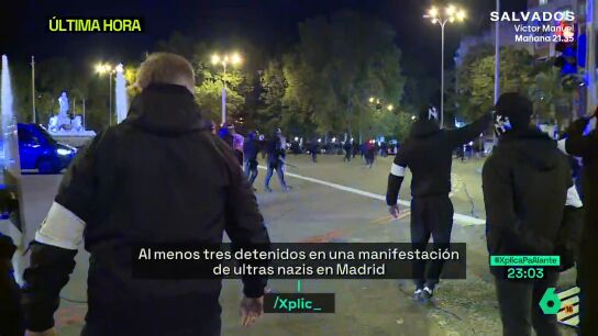 Al menos tres detenidos en la manifestación neonazi en el centro de Madrid
