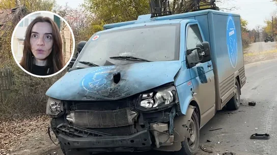 Un dron ruso ataca un furgón de una ONG en Donetsk en el que viajaba una periodista española Un dron ruso ataca un furgón de una ONG en Donetsk en el que viajaba una periodista española