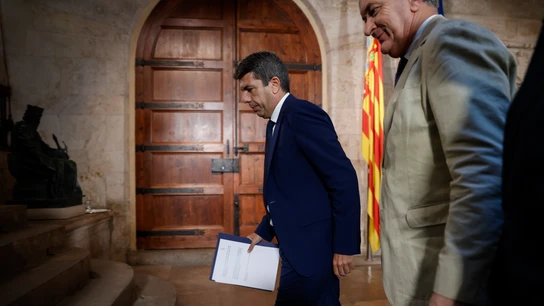 El president de la Generalitat, Carlos Mazón, al finalizar su comparecencia en la que anunció su dimisión El president de la Generalitat, Carlos Mazón, al finalizar su comparecencia en la que anunció su dimisión