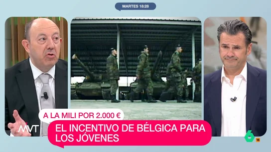 Gonzalo Bernardos, sobre la 'mili' a 2.000 euros al mes en Bélgica: "Me parece completamente retrógrado" El economista Gonzalo Bernardos analiza en este vídeo el incentivo ofrecido por Bélgica a los jóvenes que hagan el servicio militar: 2.000 euros al mes por un año de 'mili' y estar 10 años más como reservista.