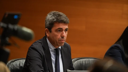 Carlos Mazón en la comisión de investigación de la DANA. Carlos Mazón en la comisión de investigación de la DANA.