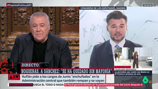 El pronóstico de Rufián sobre una posible moción de censura: "La presión le va a poder a Feijóo" El pronóstico de Rufián sobre una posible moción de censura: "La presión le va a poder a Feijóo"