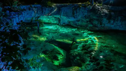Gran Cenote por la noche Gran Cenote por la noche