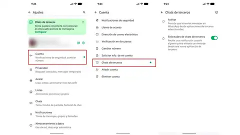 Activa los chats de terceros Activa los chats de terceros