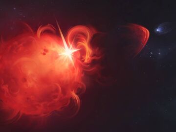 Recreaci&oacute;n art&iacute;stica de una explosi&oacute;n en una estrella