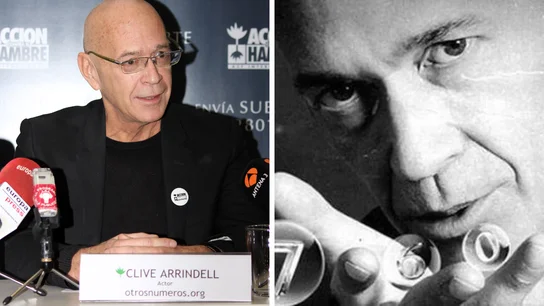 Clive Arrindell, en la presentación de la campaña navideña de la ONG Acción contra el Hambre en 2013; a la derecha, una imagen del actor en uno de los tradicionales anuncios de la Lotería de Navidad Clive Arrindell, en la presentación de la campaña navideña de la ONG Acción contra el Hambre en 2013; a la derecha, una imagen del actor en uno de los tradicionales anuncios de la Lotería de Navidad