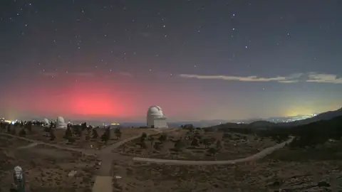 Una aurora boreal, vista desde Calar Alto (Almería) Una aurora boreal, vista desde Calar Alto (Almería)
