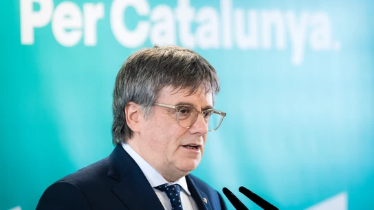 El presidente de JxCat, Carles Puigdemont, durante una comparecencia El presidente de JxCat, Carles Puigdemont, durante una comparecencia