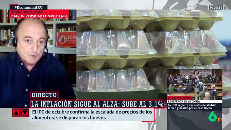 Miguel Sebastián, sobre la subida de los huevos: "El mayor riesgo de desabastecimiento es decir que hay riesgo de desabastecimiento"