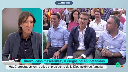 Benjamín Prado, tras detener la UCO a tres cargos del PP de Almería: "Los golpes que recibe Juanma Moreno son cada vez más fuertes" Benjamín Prado analiza la detención de 3 altos cargos del PP de Almería por, presuntamente, haber cobrado comisiones en la compra de mascarillas y recuerda que esta provincia "es un bastión muy importante para el PP".