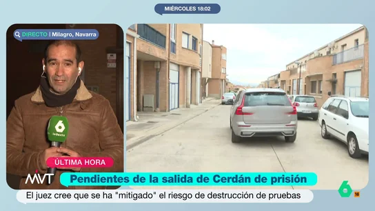 Los vecinos de Milagro (Navarra) esperan a Santos Cerdán para arroparle: "Es casi una ONG" Desde Milagro, la localidad de Navarra donde está la vivienda de Santos Cerdán, Miguel Ángel Ambrosio explica que el pueblo apoya al exsecretario de Organización del PSOE y defiende su inocencia.