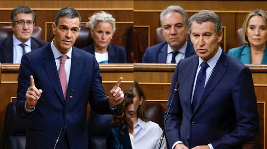 Feijóo ataca a Sánchez con las mordidas del 2% de Cerdán y él pone el foco en Almería: "Mírese en el espejo antes de dar lecciones"