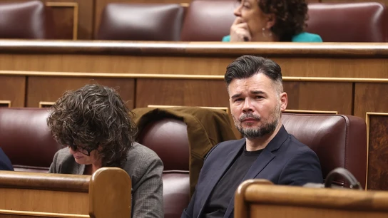 El portavoz de Esquerra Republicana de Catalunya, Gabriel Rufián, durante una sesión plenaria en el Congreso de los Diputados El portavoz de Esquerra Republicana de Catalunya, Gabriel Rufián, durante una sesión plenaria en el Congreso de los Diputados