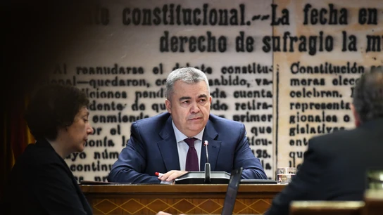 Santos Cerdán, durante su primera comparecencia ante la comisión Koldo del Senado, en abril de 2024 Santos Cerdán, durante su primera comparecencia ante la comisión Koldo del Senado, en abril de 2024