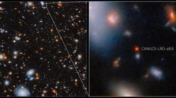 Webb detecta un agujero negro supermasivo en plena expansión en el Universo primitivo