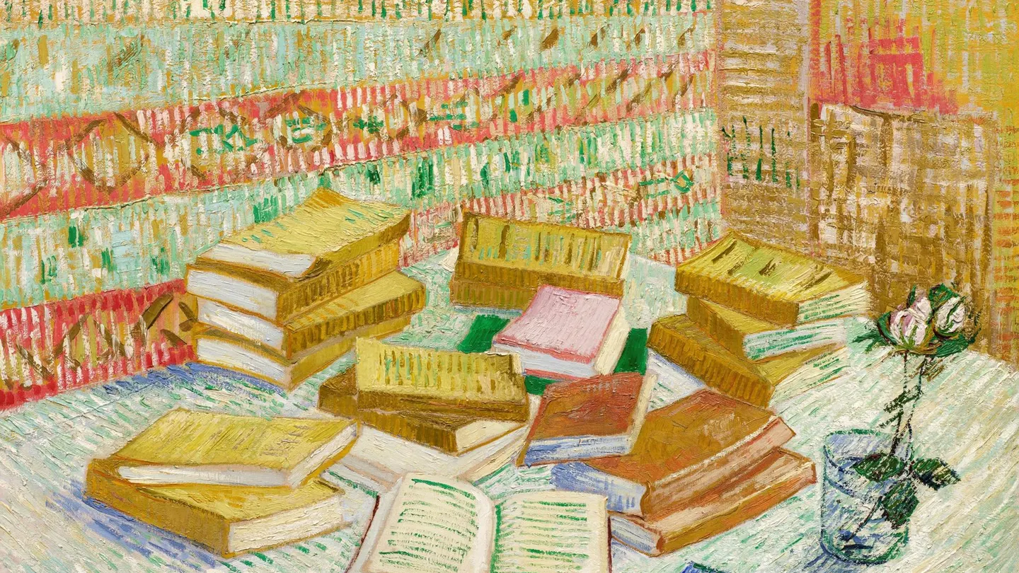 Fotografía cedida por Sotheby's donde se aprecia la obra 'Pila de novelas parisinas y urosas en un vaso' de Vincent Van Gogh Fotografía cedida por Sotheby's donde se aprecia la obra 'Pila de novelas parisinas y urosas en un vaso' de Vincent Van Gogh