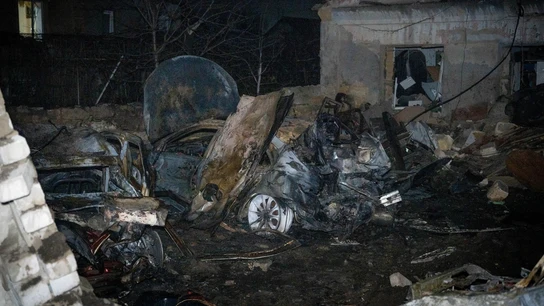 Consecuencias de un ataque con drones rusos en Ucrania. Consecuencias de un ataque con drones rusos en Ucrania.