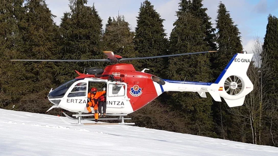 Efectivos de la Ertzaintza en la búsqueda del pastor desaparecido en las campas de Urbia (Guipúzcoa). Efectivos de la Ertzaintza en la búsqueda del pastor desaparecido en las campas de Urbia (Guipúzcoa).