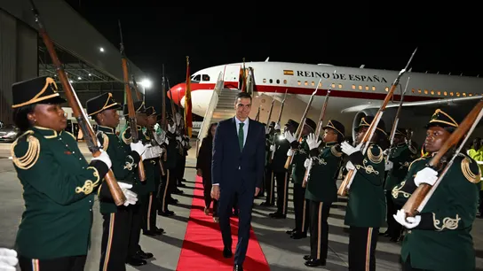 Pedro Sánchez a su llegada a Sudáfrica Pedro Sánchez a su llegada a Sudáfrica