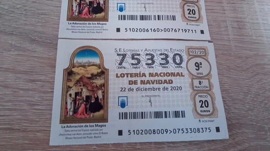 Dos décimos de Lotería de Navidad de 2020 Dos décimos de Lotería de Navidad de 2020