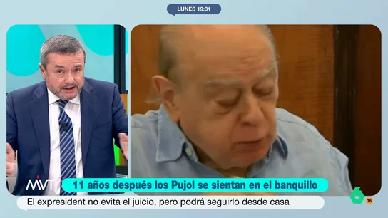 Chema Crespo: "Tener a Jordi Pujol en el juicio victimiza a la familia y les facilita envolverse en la bandera" Jordi Pujol ha asistido este lunes a la primera jornada del juicio contra su familia por el origen de su fortuna. El político catalán lo ha hecho de manera telemática debido a su avanzada edad.