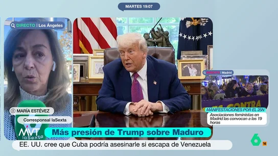 María Estévez, sobre la operación de EEUU en Venezuela: "El arquitecto de todo es Marco Rubio" La corresponsal explica que no hay "oposición interna" a lo que está sucediendo. La operación ha entrado en una segunda fase en la que se ha declarado a Nicolás Maduro líder de una organización terrorista.