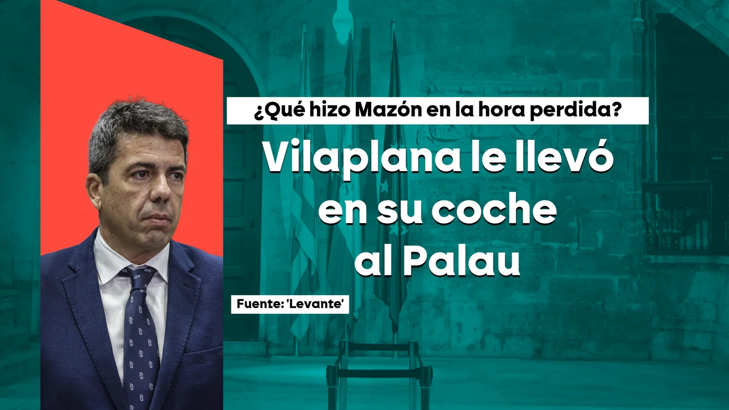 Vilaplana acompañó con su coche a Mazón hasta las proximidades del Palau el día de la DANA una hora después de salir de 'El Ventorro' Vilaplana acompañó con su coche a Mazón hasta las proximidades del Palau el día de la DANA una hora después de salir de 'El Ventorro'