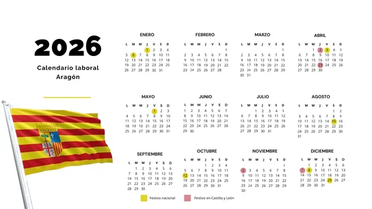 Calendario laboral de Aragón para 2026 Calendario laboral de Aragón para 2026