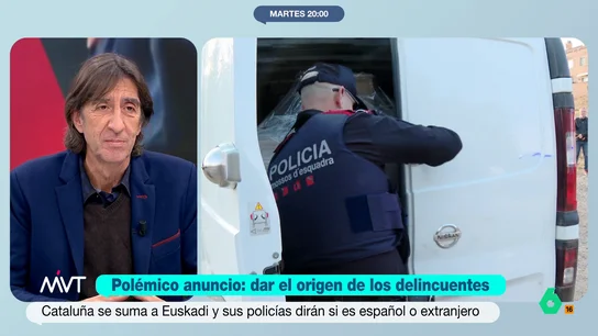 Benjamín Prado, sobre publicar el origen de los delincuentes: "Si me atracan, me da igual que sean de Valladolid o de fuera de España" Más Vale Tarde debate en este vídeo sobre la polémica medida de Cataluña y Euskadi de publicar los datos de origen de los delincuentes, según las autoridades por transparencia y para evitar los bulos de la extrema derecha.