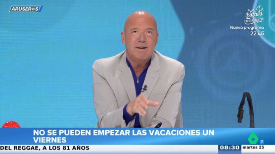 Alfonso Ar&uacute;s, al abogado laboralista que defiende "no comenzar las vacaciones un viernes": "Propongo el martes"