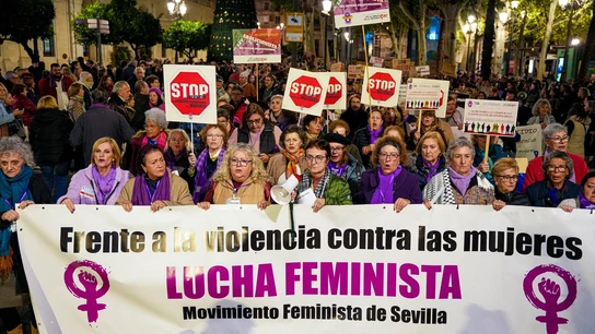 Manifestación feminista por el 25-N en Sevilla. Manifestación feminista por el 25-N en Sevilla.