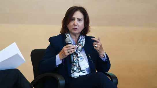 La fiscal de la sala de violencia contra la mujer Teresa Peramato interviene durante una mesa redonda La fiscal de la sala de violencia contra la mujer Teresa Peramato interviene durante una mesa redonda