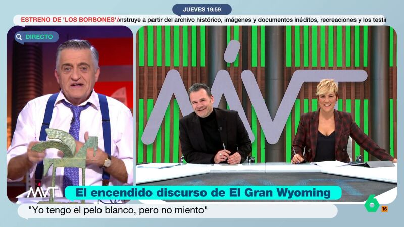 Wyoming y su satisfacción durante su discurso en los Ondas: "Había gente mirándome y diciendo: ‘Que le dé un infarto a este hijo de puta'" Wyoming y su satisfacción durante su discurso en los Ondas: "Había gente mirándome y diciendo: ‘Que le dé un infarto a este hijo de puta'"