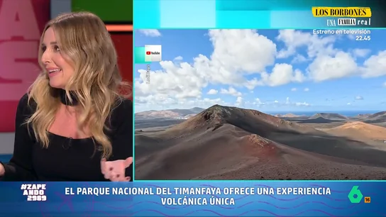 Marina Comes desvela los secretos del Parque Nacional de Timanfaya: "El paisaje es de película" La creadora de contenido propone visitar este espacio natural tan especial situado en Lanzarote. Marina expone que el Timanfaya es el único volcán activo de esta isla, aunque hay más de 300 conos volcánicos.