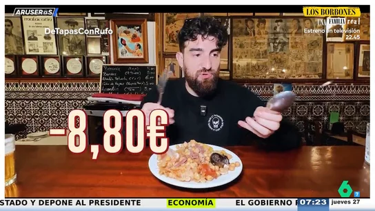 Alfonso Arús, tras ver reto viral del youtuber que pasa "24 horas en Madrid comiendo por menos de 20 euros": "¿Qué se lo mete a palo seco?" Alfonso Arús, tras ver reto viral del youtuber que pasa "24 horas en Madrid comiendo por menos de 20 euros": "¿Qué se lo mete a palo seco?"