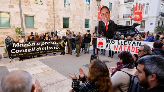 Manifestación de las víctimas de la DANA ante Les Corts por la investidura de Juanfran Pérez Llorca Manifestación de las víctimas de la DANA ante Les Corts por la investidura de Juanfran Pérez Llorca