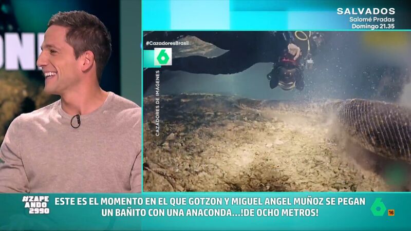 Así fue el encuentro de Gotzon Mantuliz con una anaconda en Brasil, en vídeo: "No nos planteábamos si podía pasar algo"