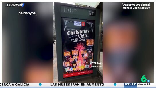 Un tiktoker alucina al encontrarse un anuncio navide&ntilde;o de Vigo en una parada de bus de Nueva York 